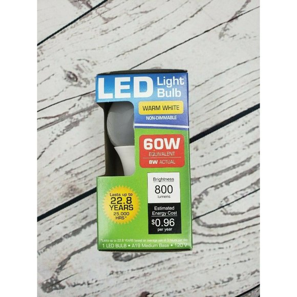 2 60 Watt LED Warm White Light Bulb - Picture 5 of 8